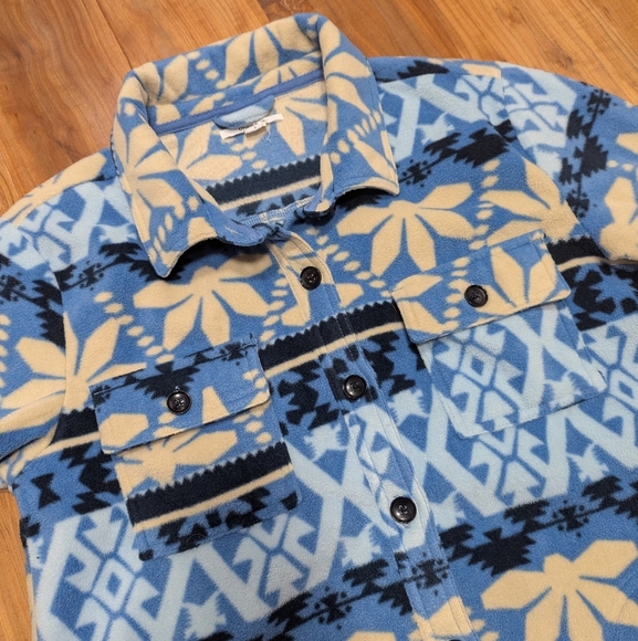 O'Neill Collins Oversized Super fleece Shacket Blue‎ Button Up Women's Small EUC - Picture 6 of 7